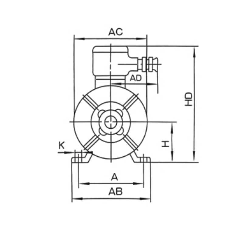 機座帶底腳、端蓋上無(wú)凸緣的電動(dòng)機(B3)